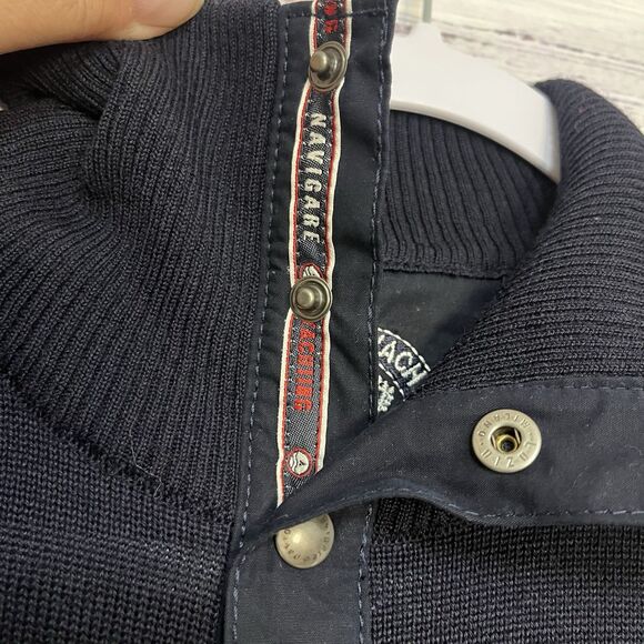 Navigare Men’s Medium Sweater Navy Wool Blend Nautical Yachting Preppy Italy - Picture 3 of 10